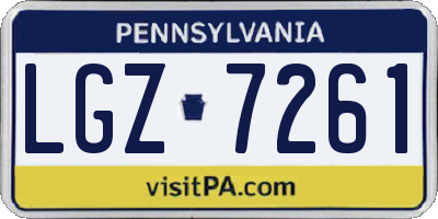 PA license plate LGZ7261