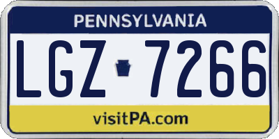 PA license plate LGZ7266