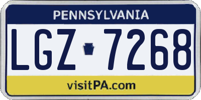 PA license plate LGZ7268