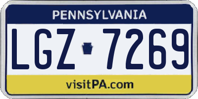 PA license plate LGZ7269