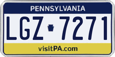 PA license plate LGZ7271