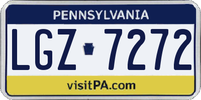 PA license plate LGZ7272