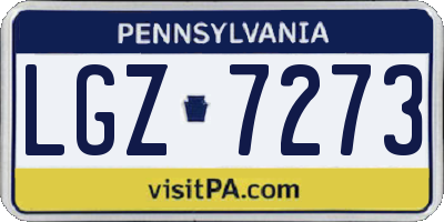 PA license plate LGZ7273