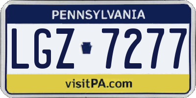 PA license plate LGZ7277