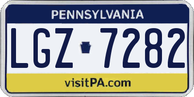 PA license plate LGZ7282