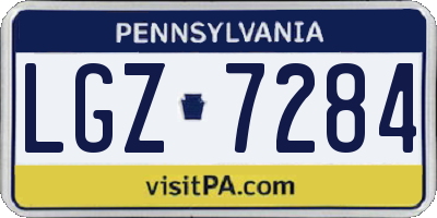 PA license plate LGZ7284