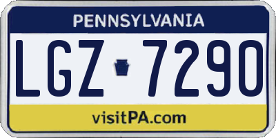 PA license plate LGZ7290