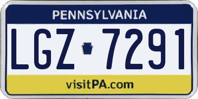 PA license plate LGZ7291