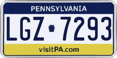 PA license plate LGZ7293