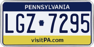 PA license plate LGZ7295