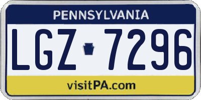 PA license plate LGZ7296