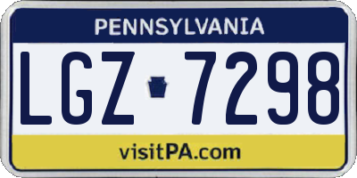 PA license plate LGZ7298