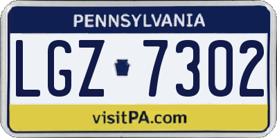 PA license plate LGZ7302