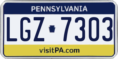 PA license plate LGZ7303