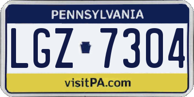 PA license plate LGZ7304