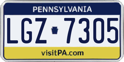 PA license plate LGZ7305