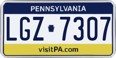 PA license plate LGZ7307
