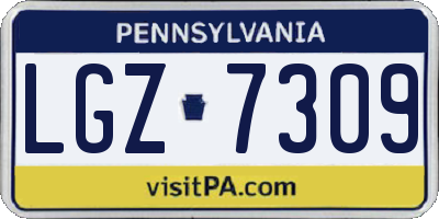 PA license plate LGZ7309