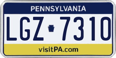 PA license plate LGZ7310