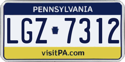 PA license plate LGZ7312