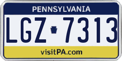PA license plate LGZ7313