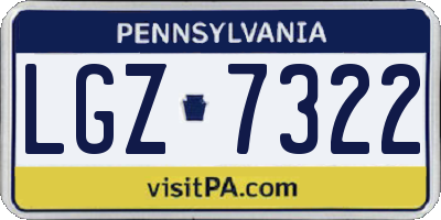PA license plate LGZ7322