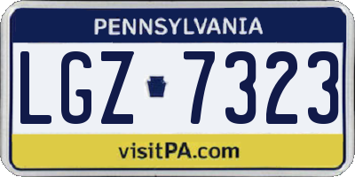 PA license plate LGZ7323