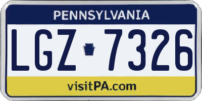 PA license plate LGZ7326