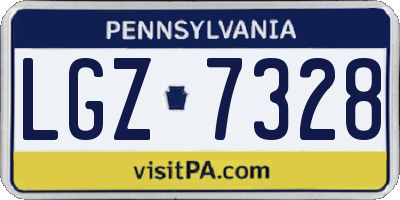 PA license plate LGZ7328
