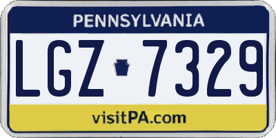 PA license plate LGZ7329