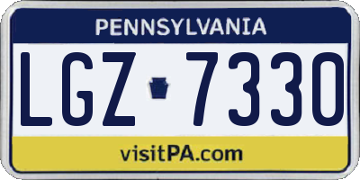 PA license plate LGZ7330