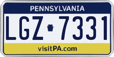 PA license plate LGZ7331