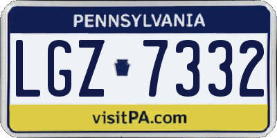 PA license plate LGZ7332