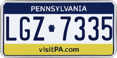 PA license plate LGZ7335