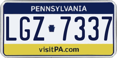 PA license plate LGZ7337
