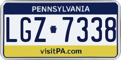 PA license plate LGZ7338
