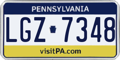 PA license plate LGZ7348