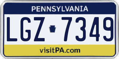 PA license plate LGZ7349