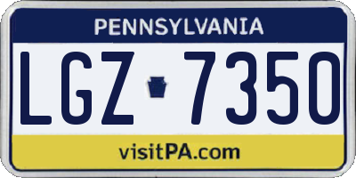 PA license plate LGZ7350