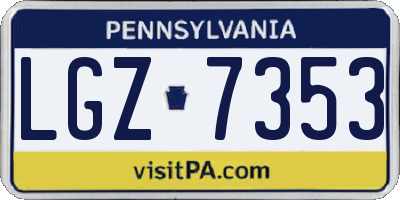 PA license plate LGZ7353