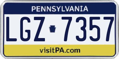 PA license plate LGZ7357