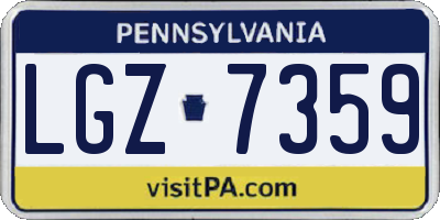 PA license plate LGZ7359