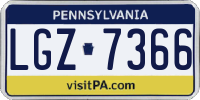 PA license plate LGZ7366