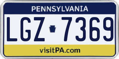 PA license plate LGZ7369