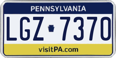 PA license plate LGZ7370