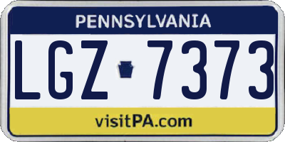 PA license plate LGZ7373