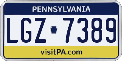 PA license plate LGZ7389