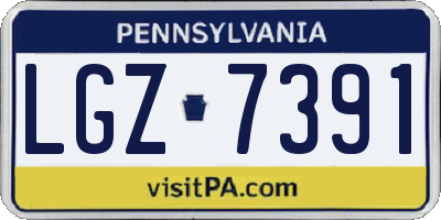 PA license plate LGZ7391