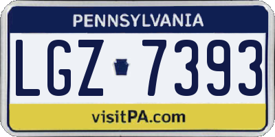 PA license plate LGZ7393