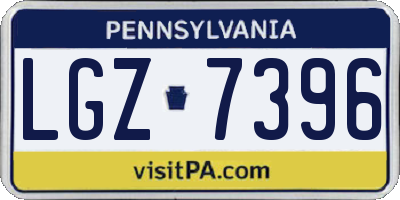 PA license plate LGZ7396
